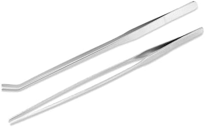 Mandala Crafts Stainless 15" Straight Curved Fish Tanks Aquarium Tweezers