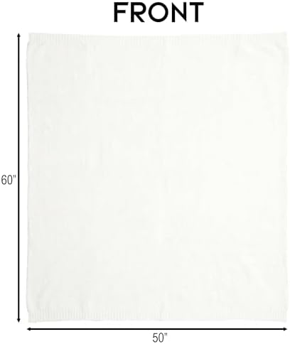Carstens, Inc. Luxury Soft Stretchy Reversible Plush Throw Blanket, Large 50" x 60", Coastal Dune White