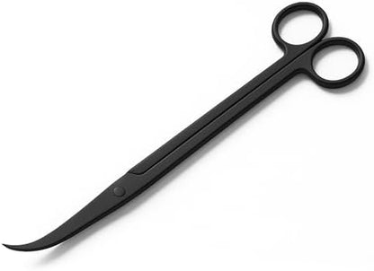 Mandala Crafts 10 Inches Black Curved Aquarium Scissors for Fish Tanks