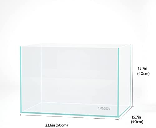 LANDEN Aquarium 60P Wide 23 Gallon Ultra Clear Glass Rimless Fish Tank