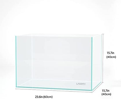 LANDEN Aquarium 60P Wide 23 Gallon Ultra Clear Glass Rimless Fish Tank