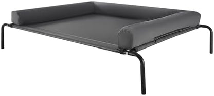 VEVOR Elevated Dog Bed for Large Dogs, Portable Raised Dog Cot with Washable Pillow, Indoor & Outdoor Pet Cooling Raised Hammock Bed with Steel Metal Frame and Breathable Teslin Mesh, XL, Gray