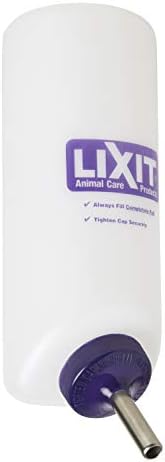 Lixit Wide Mouth BPA-Free Cage Water Bottles for Rabbits, Ferrets, Guinea Pigs, Rats, Chinchillas, Hamsters, Mice, Hedgehogs, Gerbils and Other Small Animals. (Translucent, 32 Ounce)