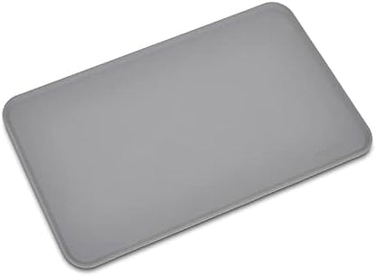 Amazon Basics Waterproof Non-Slip Silicone Pet Feeding Mat with Raised Edges, Prevents Spills, Easy to Clean, Protects Floors for Cat & Dog Food and Water Bowls, 18.5 x 11.5 Inches, Gray, 2-Pack