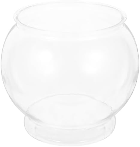 POPETPOP Plastic Fish Bowl Small Fish Tank Desktop Aquarium Clear Round