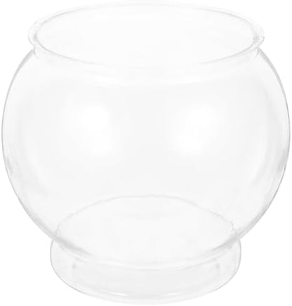 POPETPOP Plastic Fish Bowl Small Fish Tank Desktop Aquarium Clear Round