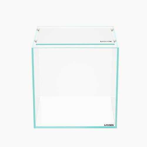 LANDEN Glass Aquarium Lid with Clips for 30x30cm 6.6 Gallon Rimless Tank