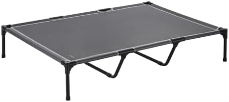 VEVOR Elevated Dog Bed for Large Dogs, Portable Raised Dog Cot with Steel Metal Frame and Breathable Teslin Mesh, Indoor & Outdoor Pet Cooling Raised Hammock Bed, XL, Gray