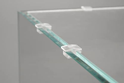 LANDEN Low-Profile Clear Acrylic Aquarium Cover Clips for 4mm Glass Lid (3.5mm Gap per Side) - 12pcs, Minimalist, Fits Rimless Tanks of All Thicknesses