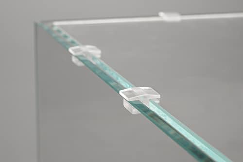 LANDEN Low-Profile Clear Acrylic Aquarium Cover Clips for 4mm Glass Lid (3.5mm Gap per Side) - 12pcs, Minimalist, Fits Rimless Tanks of All Thicknesses