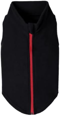 Gooby Zip-Up Fleece Dog Sweater, Black, 2X-Large