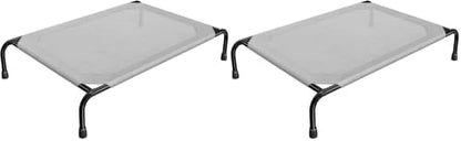 Simple Trending Raised Dog Bed for Large Dogs, Waterproof XL Dog Cot, Outdoor Cooling Elevated Pet Bed Load 200lb, 47.75" x 30.5", Grey (Pack of 2)