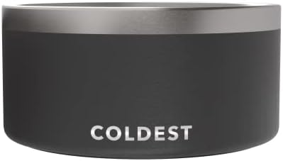 Coldest Dog Bowl - Anti Rust Metal, Non Slip, 3 Layers Insulated Stainless Steel Dog Bowls - Spill Proof & Heavy Duty - Water Bowl for Dogs, Cats & Pets, Dish Washer Safe (200 oz, Stealth Black)