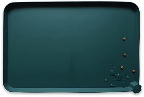 Hoki Found X-Large Silicone Non Slip Pet Food Mats - Tray for Dogs, Cats - Waterproof Feeding Mat - Dark Cedar
