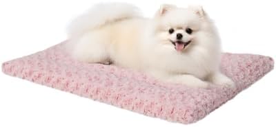 Exsnugy Washable Dog Bed Mat Medium Size Fluffy Pet Crate Pad 30x19