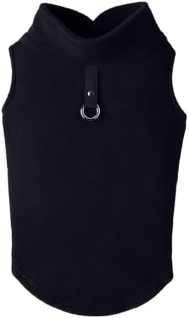 Gooby Fleece Vest Dog Sweater, Black, X-Small