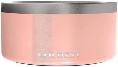 Coldest Dog Bowl - Anti Rust Metal, Non Slip, 3 Layers Insulated Stainless Steel Dog Bowls - Spill Proof & Heavy Duty - Water Bowl for Dogs, Cats, Dish Washer Safe (200 oz, Forever Pink Glitter)