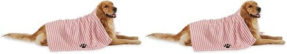 Bone Dry Pet Grooming Microfiber Towel, Striped Collection, X-Large, 41x23.5, Rose (Pack of 2)