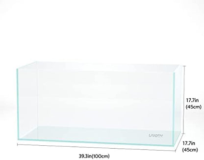 LANDEN Aquarium 100P 50 Gallon Ultra Clear Glass Rimless Fish Tank