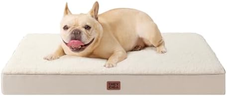 EHEYCIGA Orthopedic Dog Bed with Removable Washable Cover, Camel, 30IN
