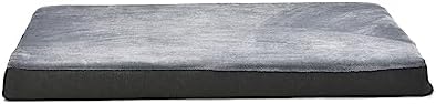 Amazon Basics Washable Dog Bed with Cooling Gel Memory Foam, Pressure-Relief Support for Dogs up to 120lbs, Non-Slip Bottom, Removable Cover, Giant Sized (50" x 34"), Grey