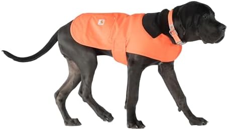 Carhartt Firm Duck Insulated Dog Chore Coat, Durable Weather Resistant Coat for Cold and Windy Conditions, Contains PFAS (Hunter Orange), Small