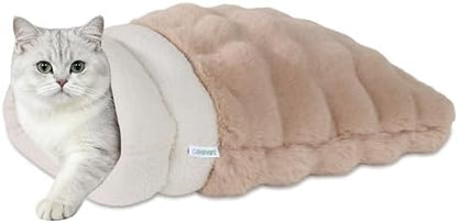 3 in 1 Semi-Enclosed Self Warming Burrow Cat Bed Sleeping Cave