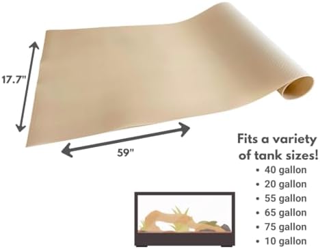 Reptile Tank Liner, 17.7" x 59", Bearded Dragon Gecko, Beige