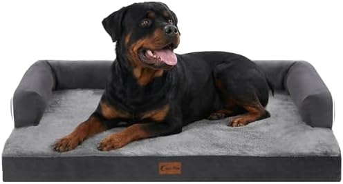 Orthopedic Dog Bed for Extra Large Dogs, 48x30in, Dark Grey