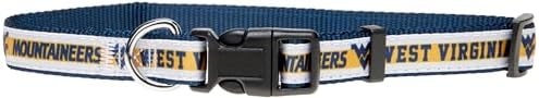 Pets First Collegiate PET Collar New Version West Virginia Mountaineers Dog Collar, Size Medium. Best Sports Team Color for Dogs & Cats. A Shiny & Colorful Dog & Cat Collar Licensed by The NCAA