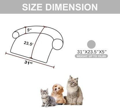 Calming Dogs/Cats Bed Mats, Dog Pad Washable Removable Couch Cover, Plush Long Fur Mat for Pets, Waterproof, Perfect for Small, Medium and Large Dogs and Cats (Light Gray, 31"x23"x 5.0")