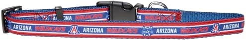 Pets First Collegiate PET Collar New Version Arizona Wildcats Dog Collar, Size Large. Best Sports Team Color for Dogs & Cats. A Shiny & Colorful Dog & Cat Collar Licensed by The NCAA
