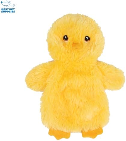 Best Pet Supplies Interactive Squeaky Dog Chew Toy, Ideal Dog Toys for Chewers, Small, Medium & Large Dogs, and Fetch Lovers - Crinkle Chicken (Yellow, Pink, Blue), Large