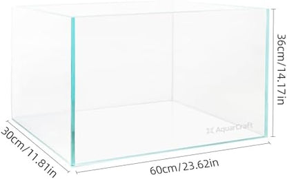 Ultra Clear Glass Fish Tank, 16 Gallon，6mm Thickened Rimless Aquarium Tank Low Iron, Large Big Aquarium 23.6in x11.8 in x14.2in