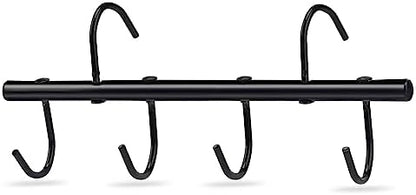 Tack Rack with Swivel Hooks,6 Hook Portable Bridle Hooks Tack Hangers for Horse Tack Holder Stall Barn and Fence(Black)