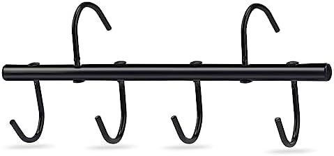 Tack Rack with Swivel Hooks,6 Hook Portable Bridle Hooks Tack Hangers for Horse Tack Holder Stall Barn and Fence(Black)