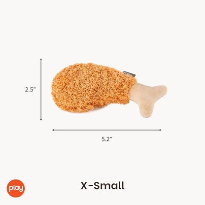 P.L.A.Y. Cute Plush Dog Toys - Fast Food Themed Durable Giggle Chew Toy, Great for Puppies & Small, Medium, Large Dog - Machine Washable, Recycled Materials (American Classic Fried Chicken, X-Small)