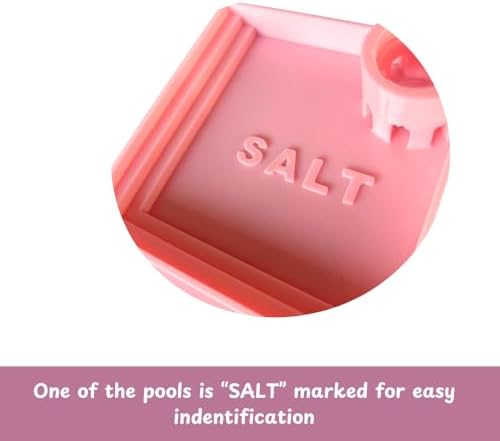 Pack of 2 Self-Refilling Hermit Crab Pools with Salt Marking – 110x110mm （4.5x4.5 in） Hermit Crab Water Bowl, Dishes Ideal for Small Pets – Easy to Use, Durable & Tip-Proof Dish (Cherry Blossom Pink)