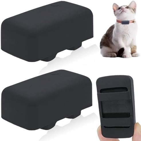 Silicone Holder for Tractive Cat Mini Tracker for pet Collar, Black,2 Packs