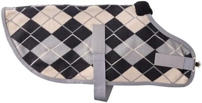 Pet Passion Preston II - The Polar Fleece Coat, Recycled Polar Fleece Warm Dog Jacket for Cold Weather for Small, Medium, Large Dogs, Gray Argyle, XX-Large (70-110 lbs)
