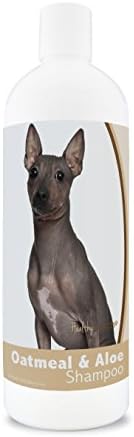 Healthy Breeds American Hairless Terrier Oatmeal & Aloe Shampoo - Gentle, Hypoallergenic Cleanser & Conditioner for Sensitive Skin - Pina Colada Scent - 16 oz