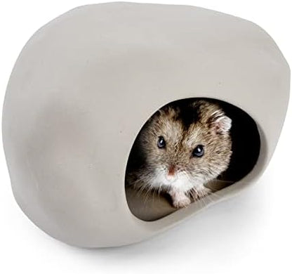 Niteangel Ceramic Hamster Habitat Hideout: Stone-Shaped & Non-Chewable