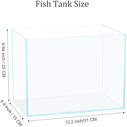 Vimvins 3 Gallon Glass Fish Tank, Easy to Maintain Small Aquarium for Betta/Goldfish/Snails/Shrimp and Aquatic Planting.
