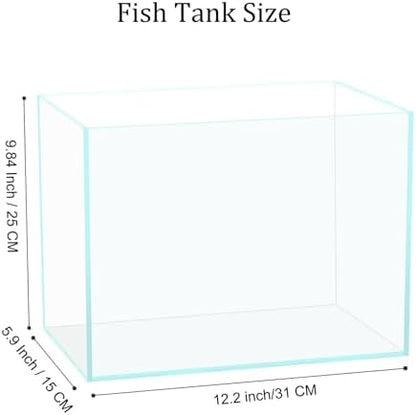 Vimvins 3 Gallon Glass Fish Tank, Easy to Maintain Small Aquarium for Betta/Goldfish/Snails/Shrimp and Aquatic Planting.