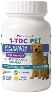 1TDC Dental & Joint Health Softgel Supplement for Dogs & Cats, Supports Oral Health, Stamina, Mobility, Muscle Strength & Recovery, Maintains Skin & Coat Health of Pets (30 Soft Gels)