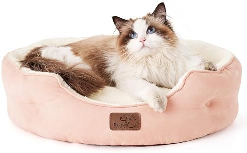 Bedsure Small Dog Bed Washable,Round Cat Beds for Indoor Cats,20in