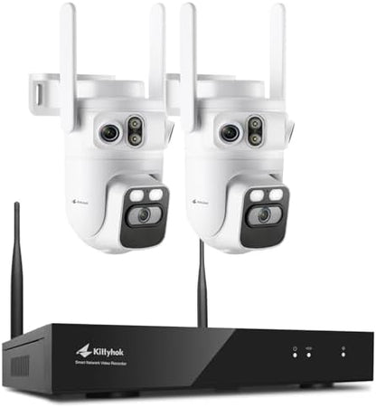 Kittyhok Home Security Camera System Wireless, 2K Triple Lens Cameras