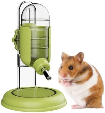 Hamster Water Bottle with Stand, 4oz Water Dispenser for Syrian Dwarf Hamsters Gerbils Mice Rats Degus (Green)