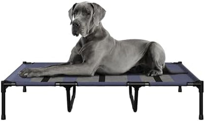 PETMAKER Elevated Dog Bed Cover - 48x36-Inch Replacement Pet Bed Cover with Mesh Panel - for Indoor/Outdoor Use - Dog Cot Not Included (Blue)