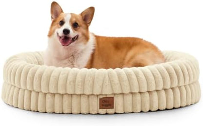 ChiXnuggle Orthopedic Dog Bed, Washable Cover, Faux Fur Bolster Pet Couch